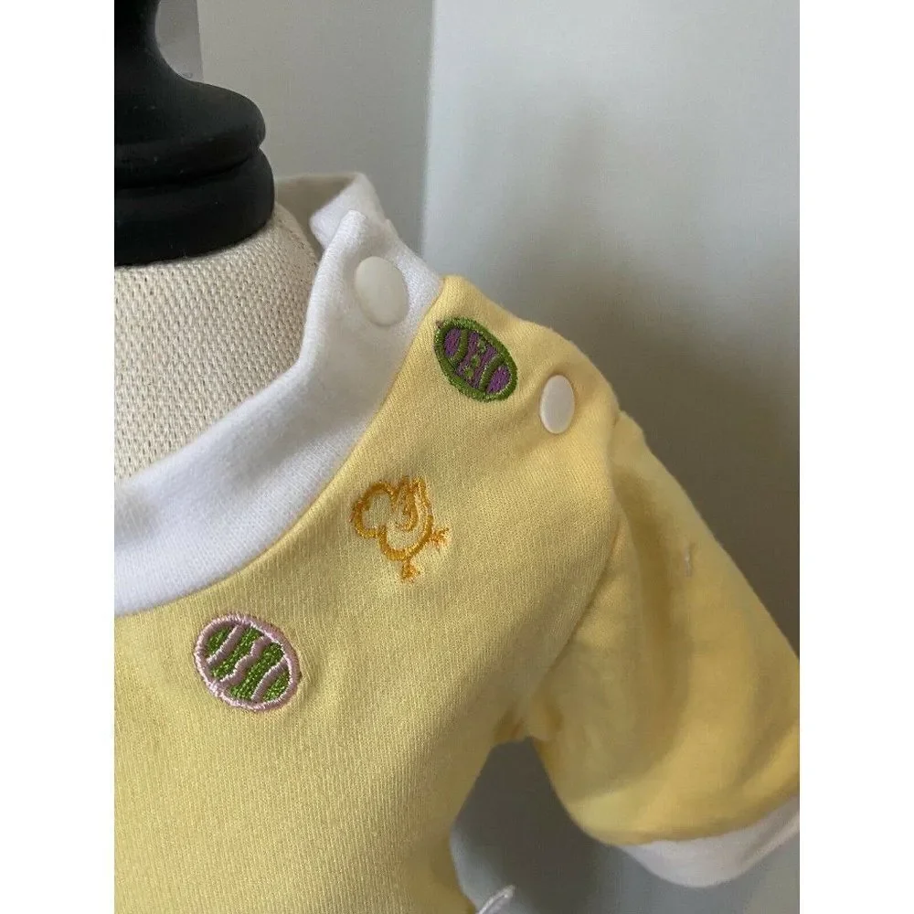 Springtime Creations Yellow Easter Bunny Egg Train Embroidered 1 Piece 6 Month